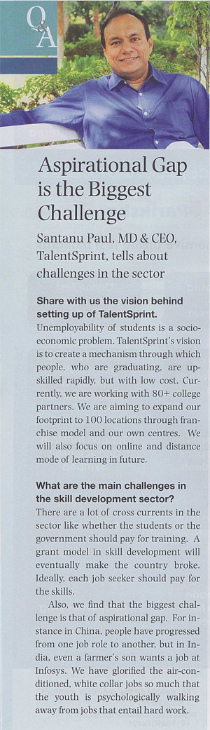 Aspirational Gap is the Biggest Challenge