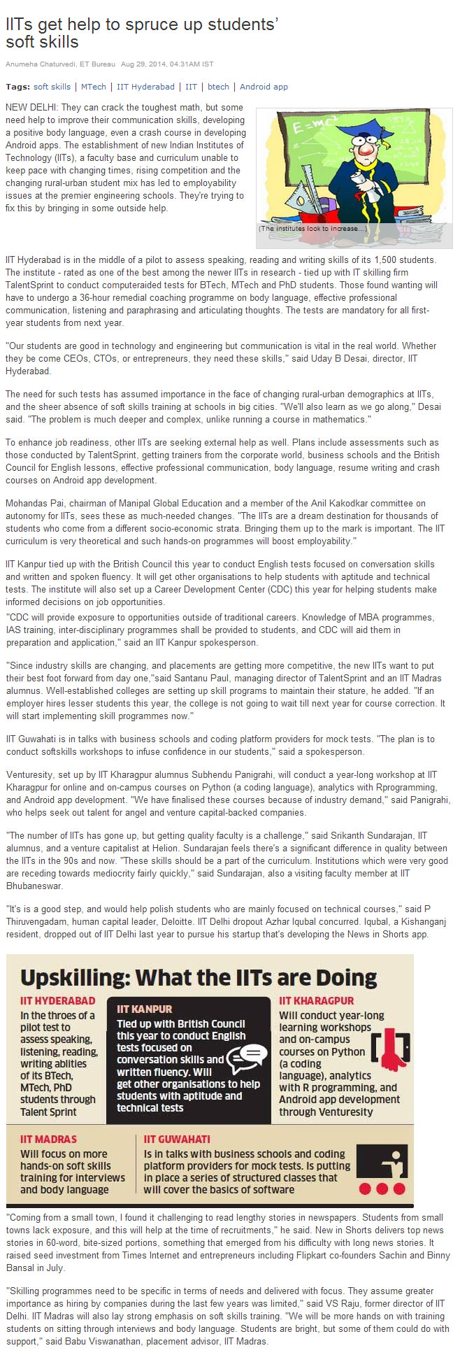 IITs get help to spruce up students’ soft skills