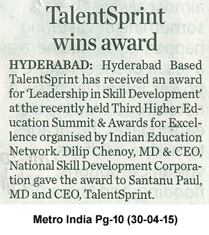 TalentSprint Award Press Coverage