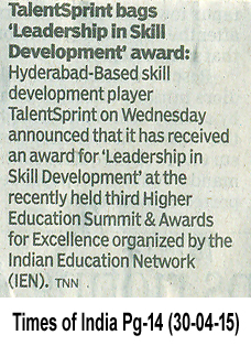 TalentSprint Award Press Coverage