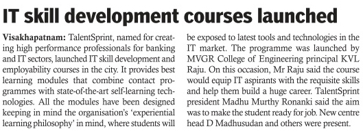 IT skill development courses launched